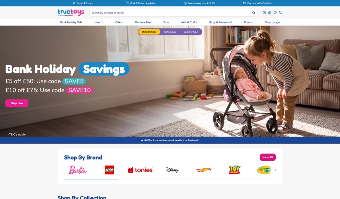 Screenshot of the BargainMax site