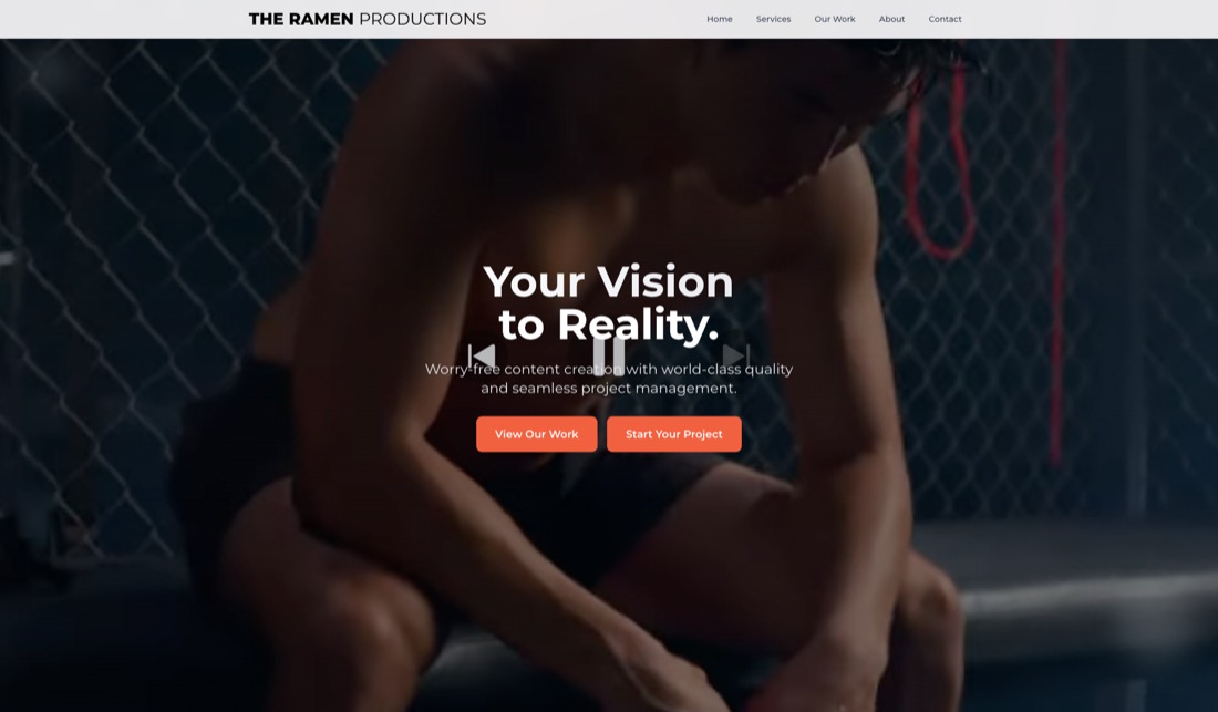 Screenshot of the TheRamenProductions site